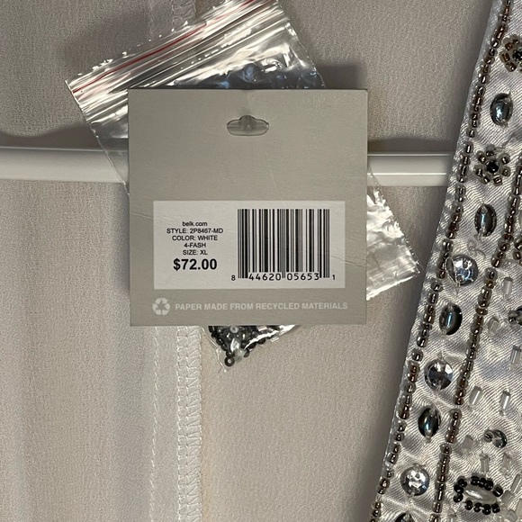 Madison XL White Beaded Cover Up